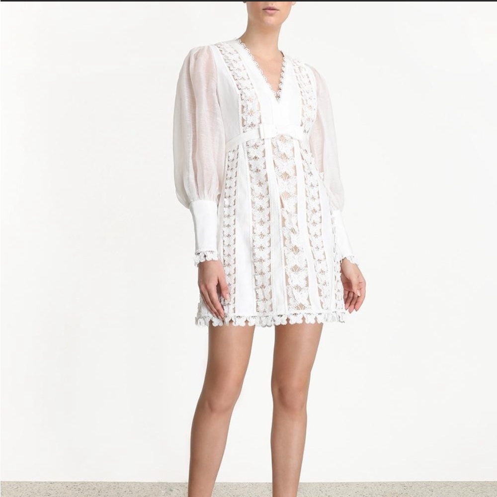 White butterfly Zimmerman mini dress